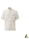 Linen Short Sleeve Shirt White - CP COMPANY - BALAAN 2