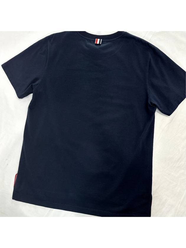 Size 3 TB Men s Side Slit Relaxed Short Sleeve T Shirt Navy - THOM BROWNE - BALAAN 5