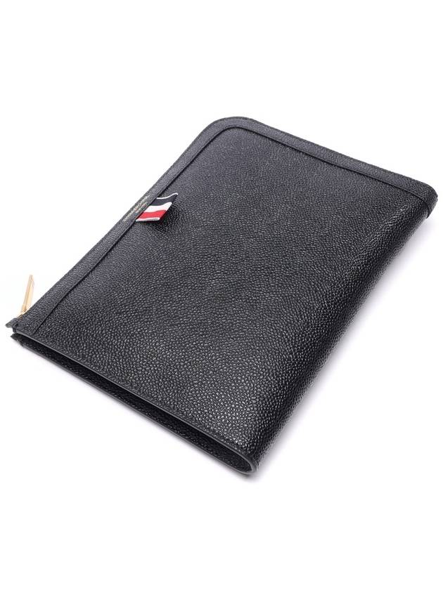 Pebble Minifolio Clutch Bag Black - THOM BROWNE - BALAAN 6