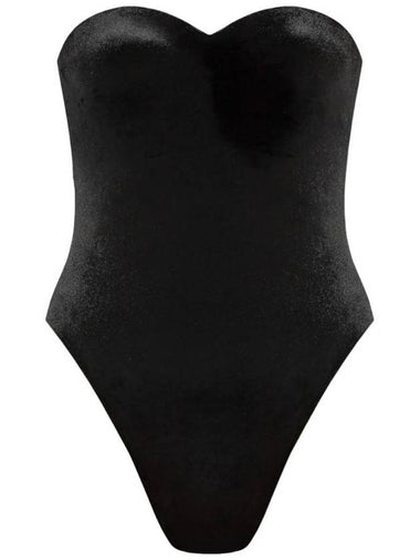 Corset Strapless One Piece Swimsuit Black - BALENCIAGA - BALAAN 1