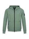 Men's Wappen Patch Softshell Zip Up Hoodie Green - STONE ISLAND - BALAAN 2