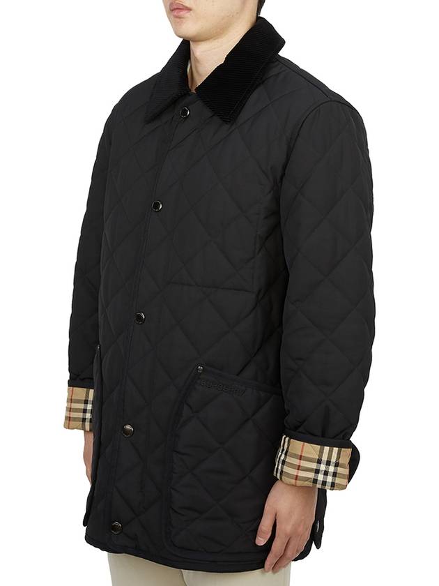 Long Sleeved Quilted Jacket Black - BURBERRY - BALAAN 4