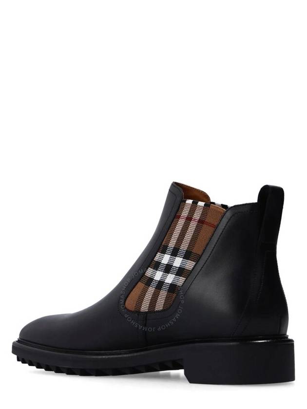 Men's Vintage Check Panel Chelsea Boots Black - BURBERRY - BALAAN 4