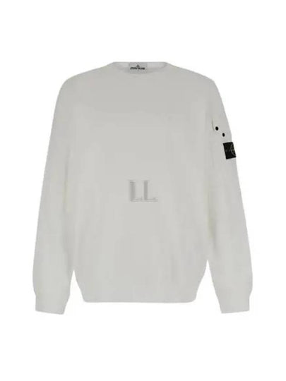 Brushed Organic Cotton Fleece Sweatshirt White - STONE ISLAND - BALAAN 2