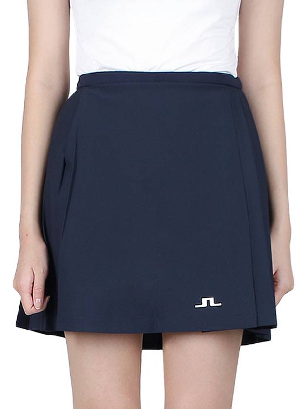 Women's Sierra Pleated Skirt Navy - J.LINDEBERG - BALAAN 3