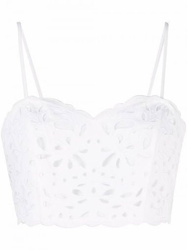 Embroidered Bustier Sleeveless White - CHLOE - BALAAN 1