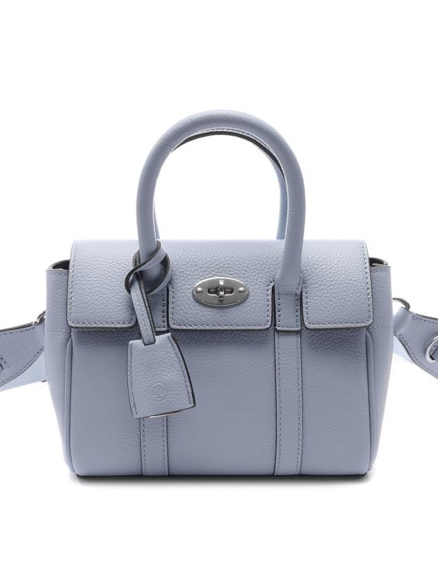 Bayswater Leather Shoulder Bag Light Blue - MULBERRY - BALAAN 3