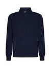 Men's Knit Long Sleeve Polo Shirt Dark Blue - BRUNELLO CUCINELLI - BALAAN 2