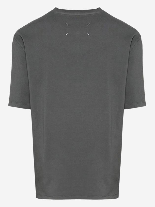 Organic Cotton Short Sleeve T-Shirt Dark Grey - MAISON MARGIELA - BALAAN 3