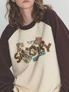 SNACK CAT Raglan Sweatshirt Brown - CPGN STUDIO - BALAAN 2