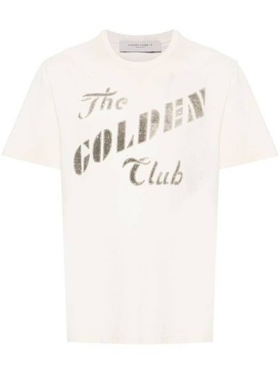 Gold Print Cotton Short Sleeve T-Shirt Heritage White - GOLDEN GOOSE - BALAAN 2