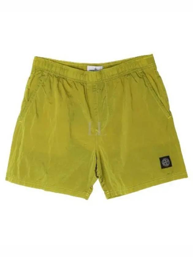 Men's Logo Patch Nylon Swim Shorts Yellow - STONE ISLAND - BALAAN 2