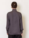 Tencel Open Collar Long Sleeve Shirt Smoke - JUN BY JUN K - BALAAN 3