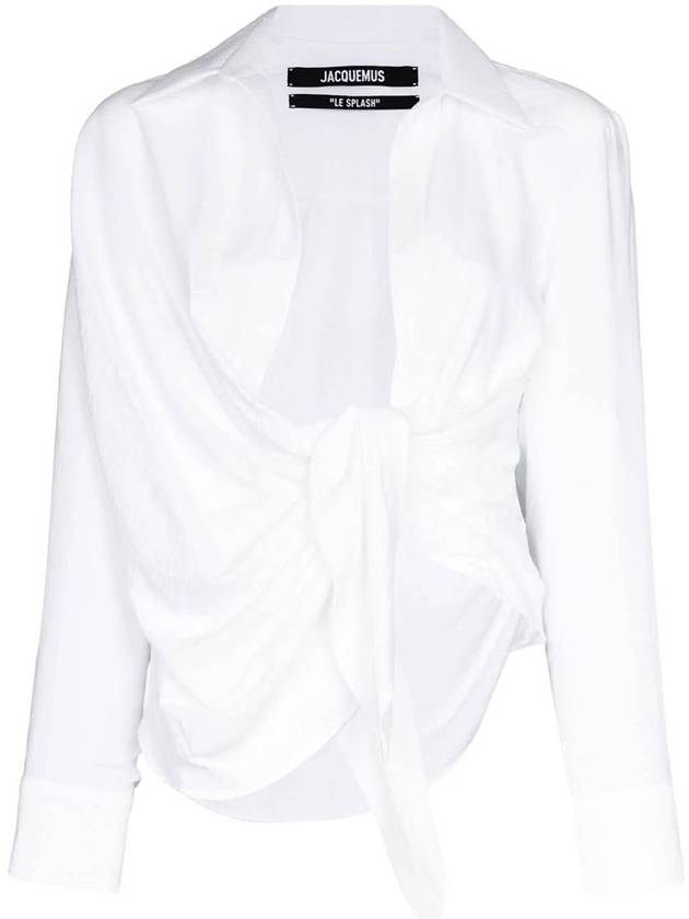 Le Chemise Bahia Tied Sash Shirt White - JACQUEMUS - BALAAN 2