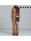 Striped Alpaca Embroidered Logo Muffler Brown - MARNI - BALAAN.