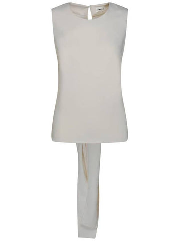 P.A.R.O.S.H. 'Panty' White Polyester Tank Top - P.A.R.O.S.H. - BALAAN 1