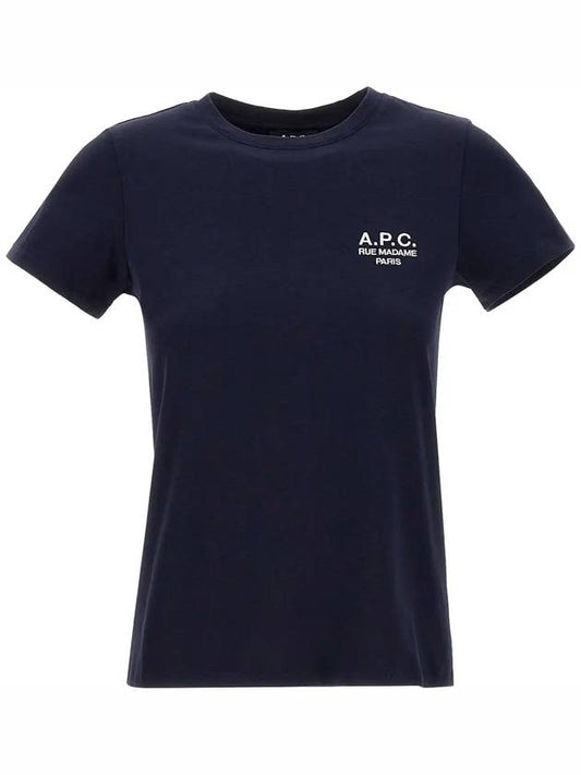 Denise Embroidered Short Sleeve T-shirt Navy - A.P.C. - BALAAN 2