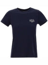 Denise Embroidered Short Sleeve T-shirt Navy - A.P.C. - BALAAN 3