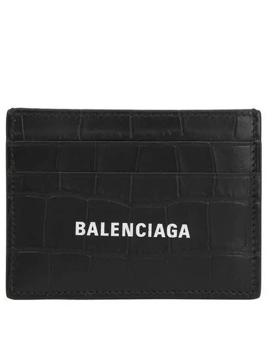 Crocodile Logo Card Wallet Black - BALENCIAGA - BALAAN 2