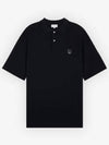 Bold Fox Head Patch Oversized Polo Shirt Black - MAISON KITSUNE - BALAAN 2