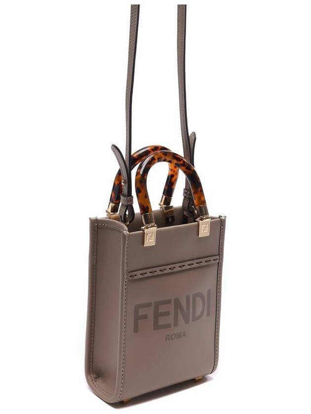 Sunshine Shopper Small Leather Tote Bag Beige - FENDI - BALAAN 4