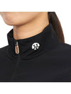 Women's Trans Half Zip Up Long Sleeve T-Shirt Black - HORN GARMENT - BALAAN 9