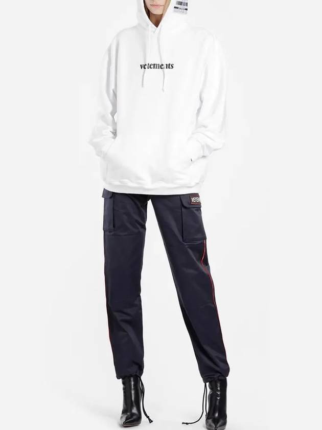 Women's Logo Label Overfit Hoodie White - VETEMENTS - BALAAN 5