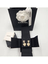 CC Logo Heart Drop Cubic Pearl Earrings Silver - CHANEL - BALAAN 3