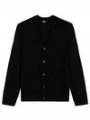 V-neck Button Cashmere Wool Cardigan Black - JIL SANDER - BALAAN 2