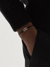 Garavani Vlogo silvertone metal cord bracelet black - VALENTINO - BALAAN 3