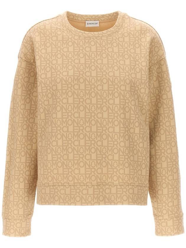 Monogram Jacquard Sweatshirt Beige - MONCLER - BALAAN 1