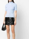 Re-Edition Short Sleeves Rib Knit Top Blue - COURREGES - BALAAN 3