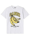 Basic Jersey Banana Relaxed Short Sleeve T-Shirt White - GANNI - BALAAN 2