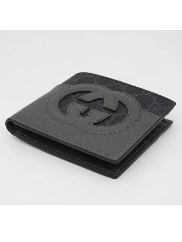 Interlocking G Cut Out Half Wallet Grey - GUCCI - BALAAN 4