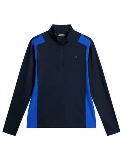 Lucas Quarter Zipper Long Sleeve T-Shirt Black Blue - J.LINDEBERG - BALAAN 2