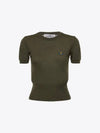 ORB Logo Short Sleeve Knit Top Green - VIVIENNE WESTWOOD - BALAAN 2