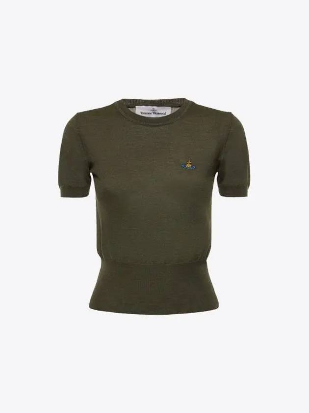 ORB Logo Short Sleeve Knit Top Green - VIVIENNE WESTWOOD - BALAAN 2