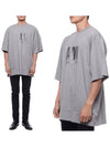 Logo Overfit Short Sleeve T-Shirt Grey - AMI - BALAAN 2