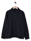 Ghost Piece Stretch Cotton Half Zip-Up Sweatshirt Black - STONE ISLAND - BALAAN 2