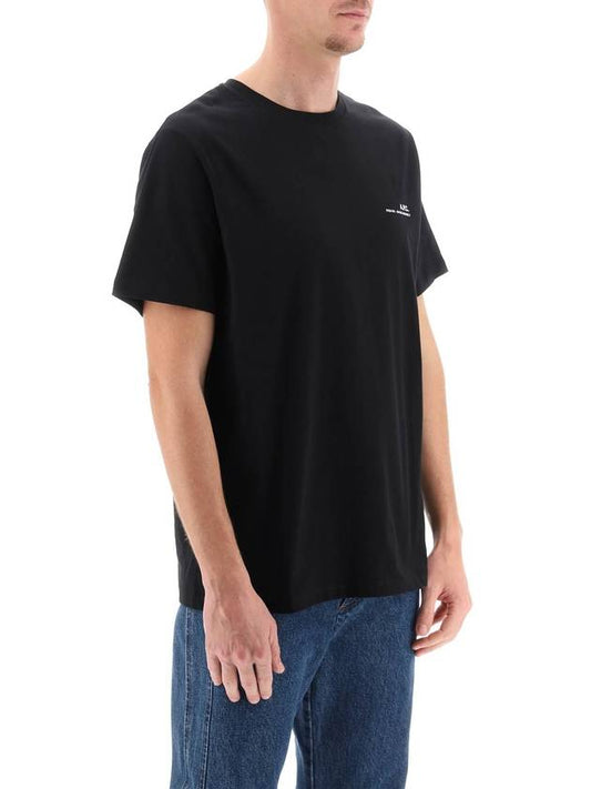 Men's Item Logo Cotton Short Sleeve T-Shirt Black - A.P.C. - BALAAN 2