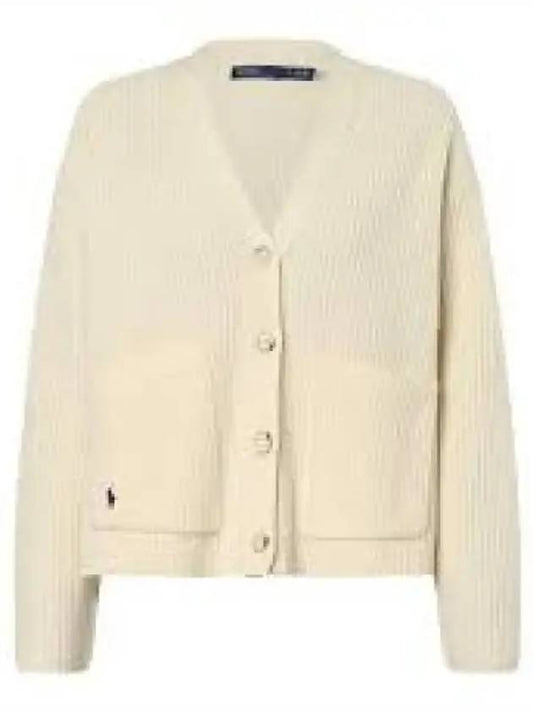 Points W Wool Cashmere Long Sleeve Cardigan White - POLO RALPH LAUREN - BALAAN 1