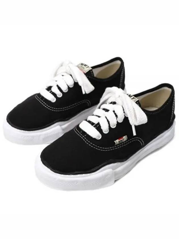 A02FW704 BLACKwhite Baker OG Sole Canvas Low Top Sneakers - MIHARA YASUHIRO - BALAAN 1