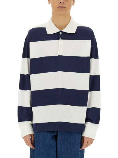 Riley Striped Long Sleeve Polo Shirt Navy White - A.P.C. - BALAAN 2