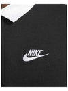 Club Fleece Long Sleeve Polo Shirt Black - NIKE - BALAAN 6