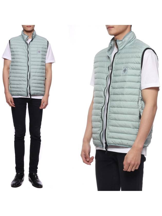 Loom Woven Chambers Recycled Nylon Down Padding Vest Blue - STONE ISLAND - BALAAN 2