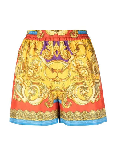 Women's Barocco Print Banding Silk Shorts Red - VERSACE - BALAAN 1