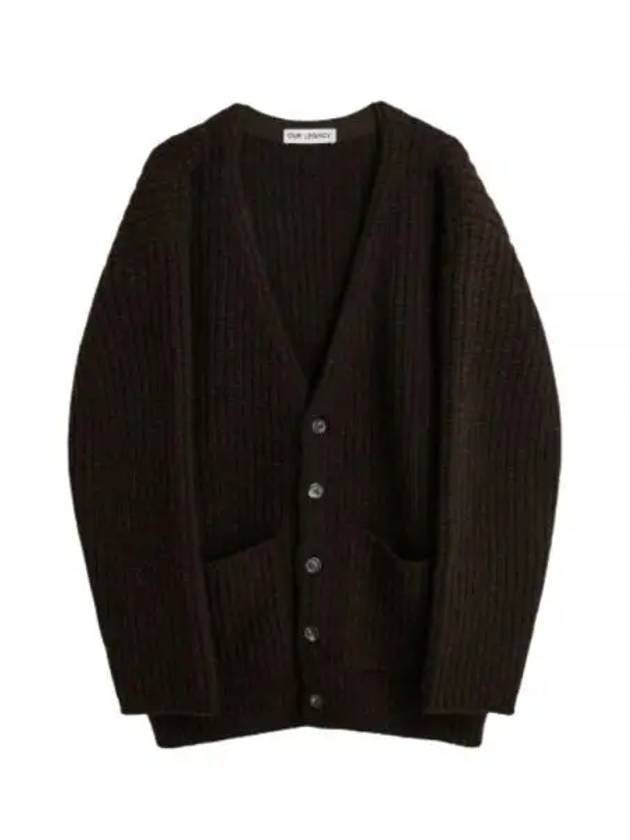 Colossal V-Neck Wool Cardigan Black - OUR LEGACY - BALAAN 2