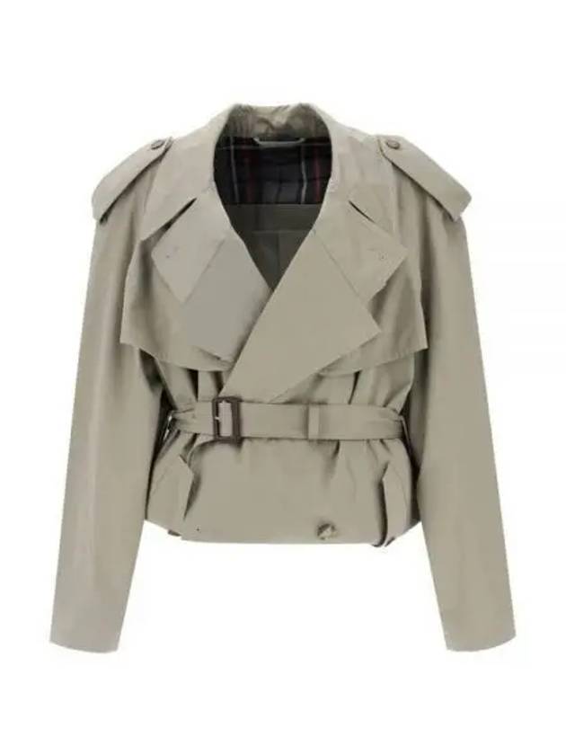 Fold Cotton Twill Short Trench Coat Beige - BALENCIAGA - BALAAN 2