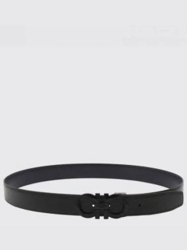 Gancini Buckle Reversible Leather Belt Navy Black - SALVATORE FERRAGAMO - BALAAN 2