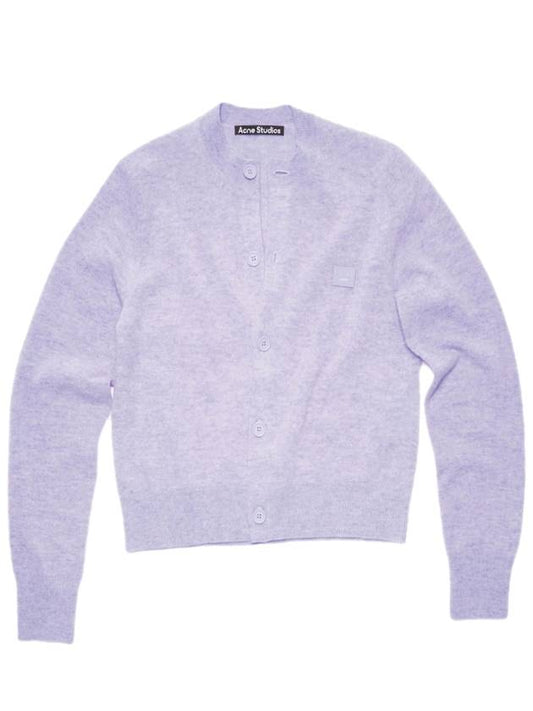 Face Crew Neck Cardigan Purple Melange FA WN KNIT000005 - ACNE STUDIOS - BALAAN 1